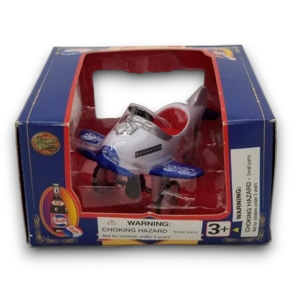 Pepsi Cola Die Cast Pedal Plane Metal Replica White Plane Collector Card - Picture 2 of 10